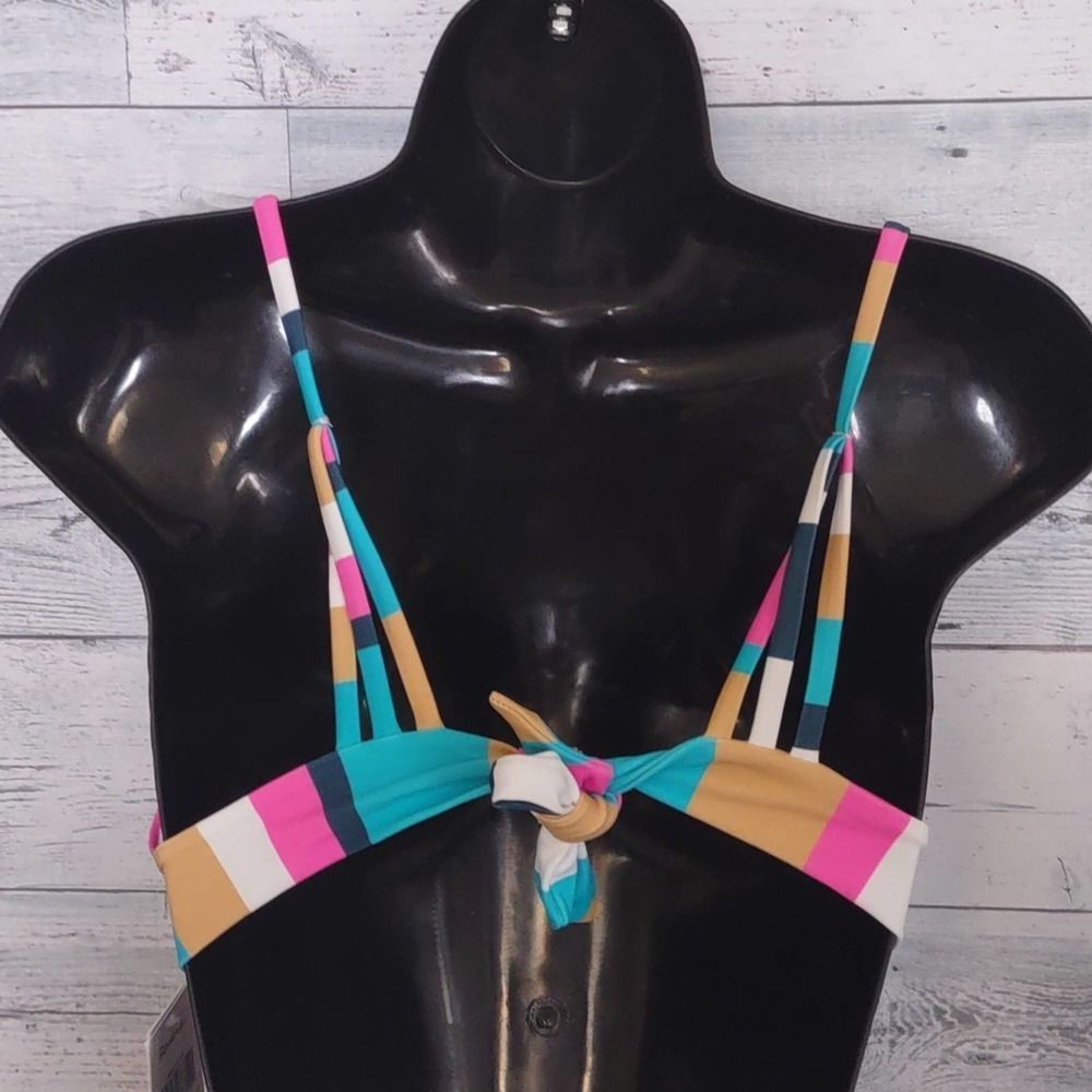 Raisins Belle Mar Miami Tie Back Bikini Swim Top Large Navy - Picture 6 of 10